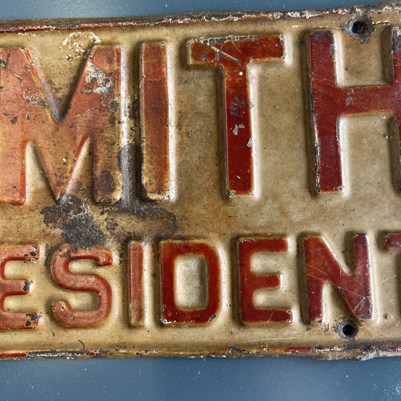 Vintage Al Smith For President, Political Topper Sign, 42nd Governor NY, 1928