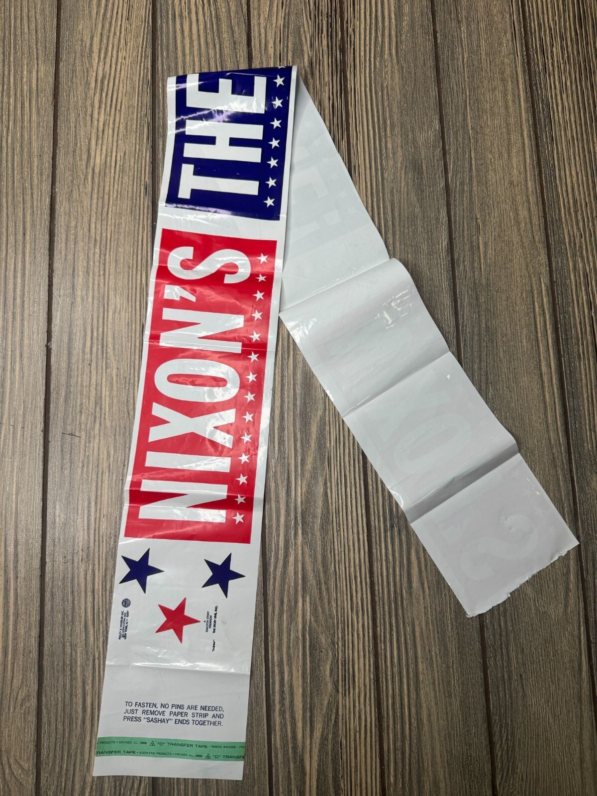Vintage 1968 Nixons The One! Campaign Sash By Shulton Inc.
