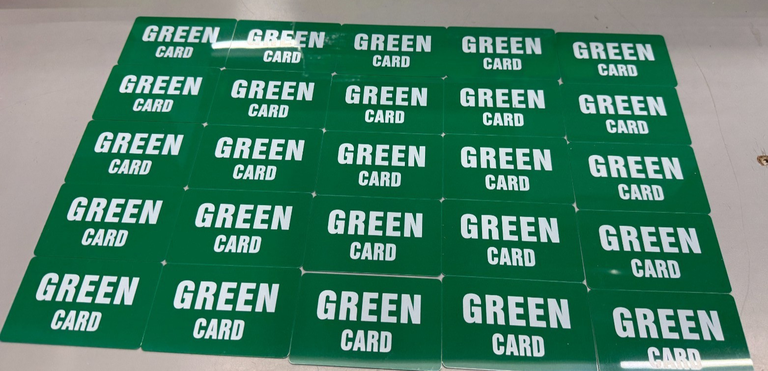 Green Card LOT of 25 Cards Plastic Funny Practical Novelty Joke Trump Wholesale