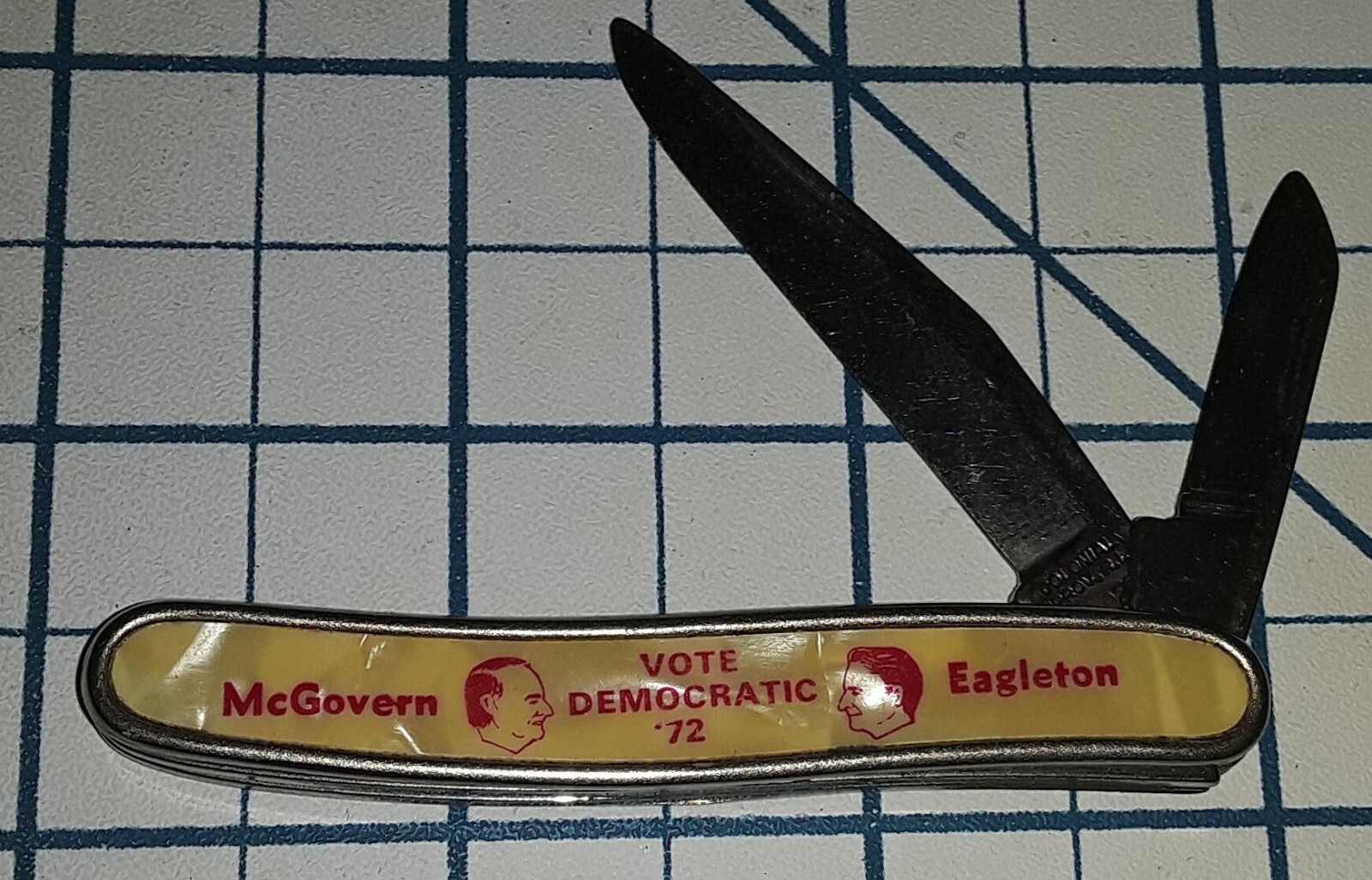 1972 McGOVERN EAGLETON Colonial 2-Bladed Knife Vote Democratic Political Party