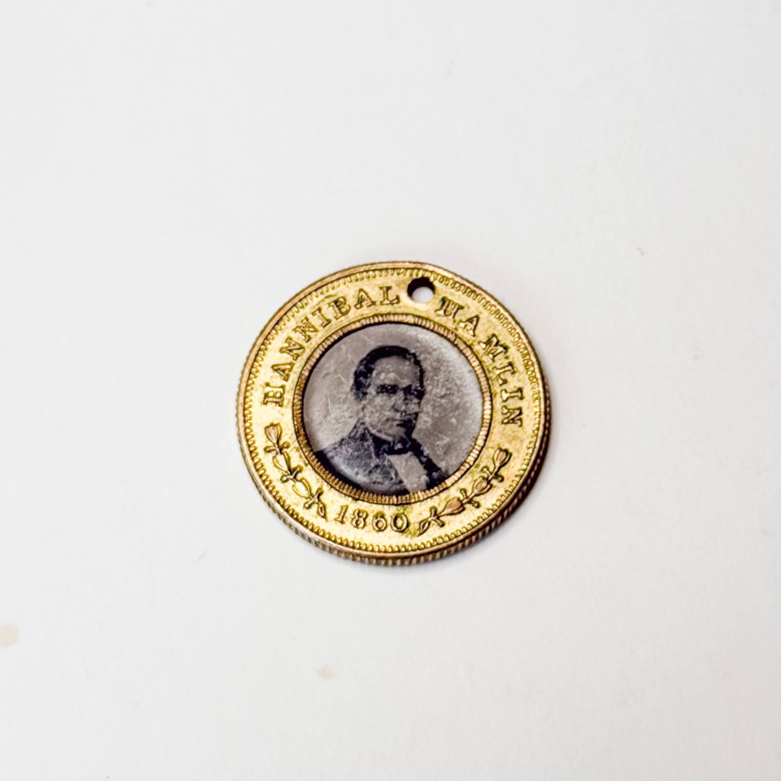 1860 Abraham Lincoln Hannibal Hamlin Ferrotype Political Campaign Token