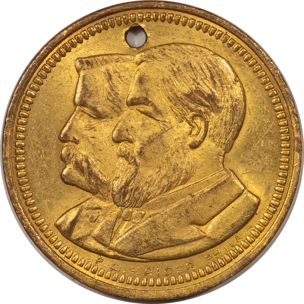 1884 JAMES BLAINE – LOGAN REPUBLICAN PRESIDENTIAL CAMPAIGN TOKEN FLASHY GEM UNC