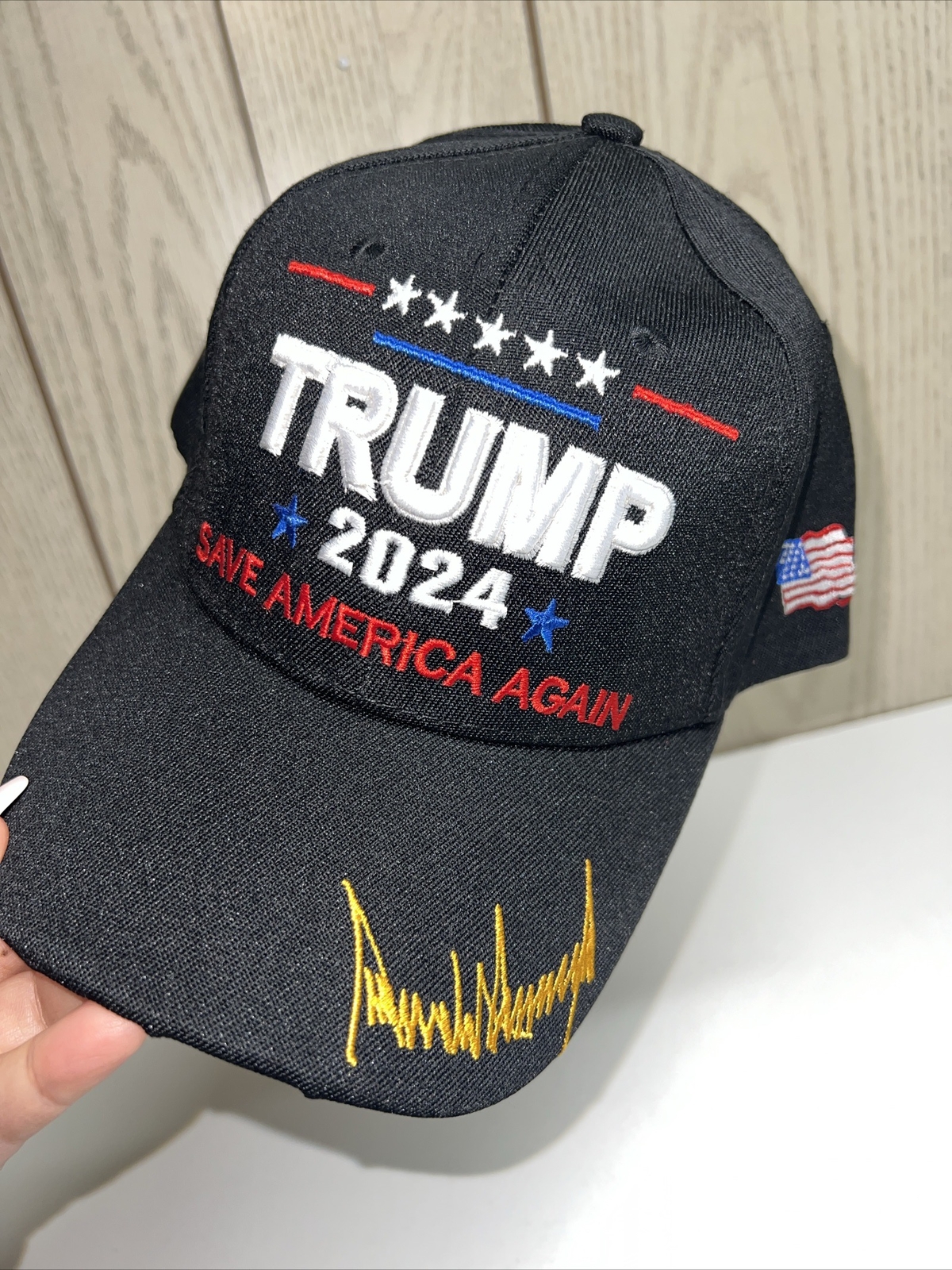 Trump 2024 Save America Again Hat Baseball Cap Black OSFM FAST SHIPPING!