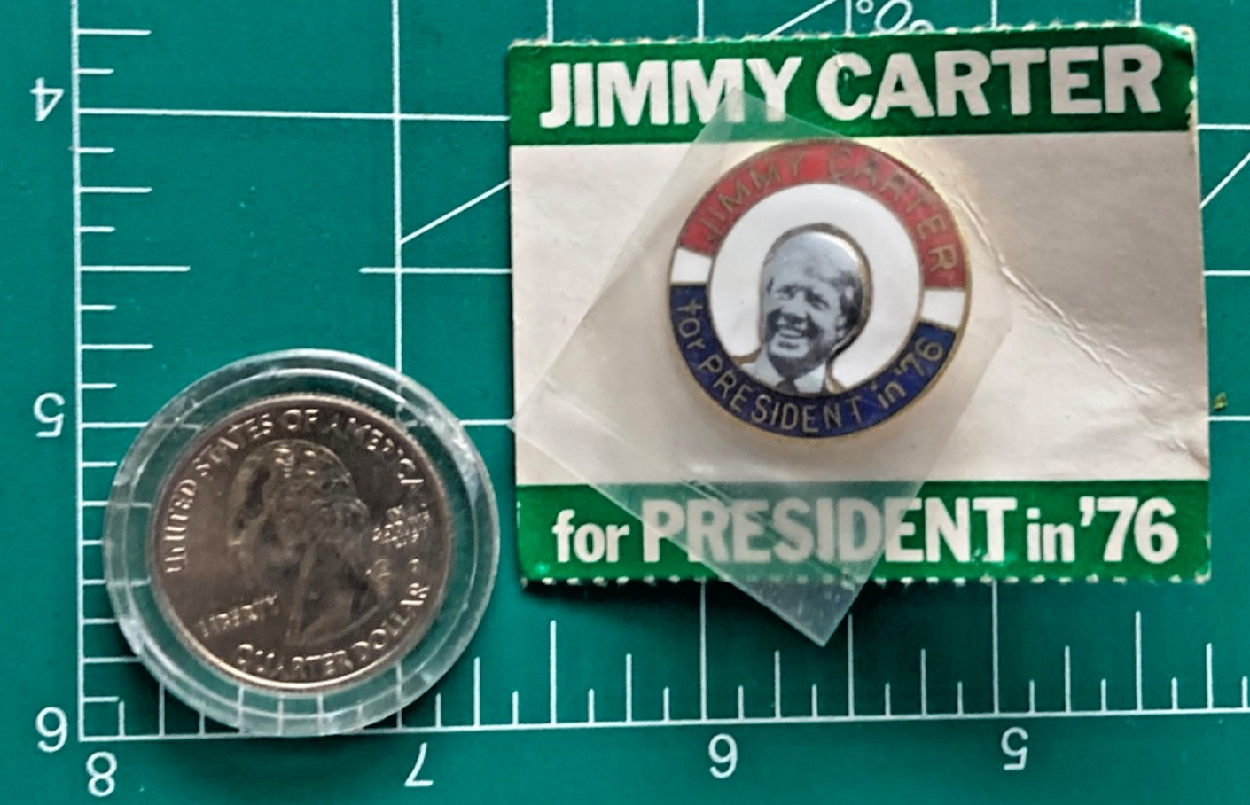 VTG NOS Jimmy Carter 1976 For President Official Political Campaign Button Pin