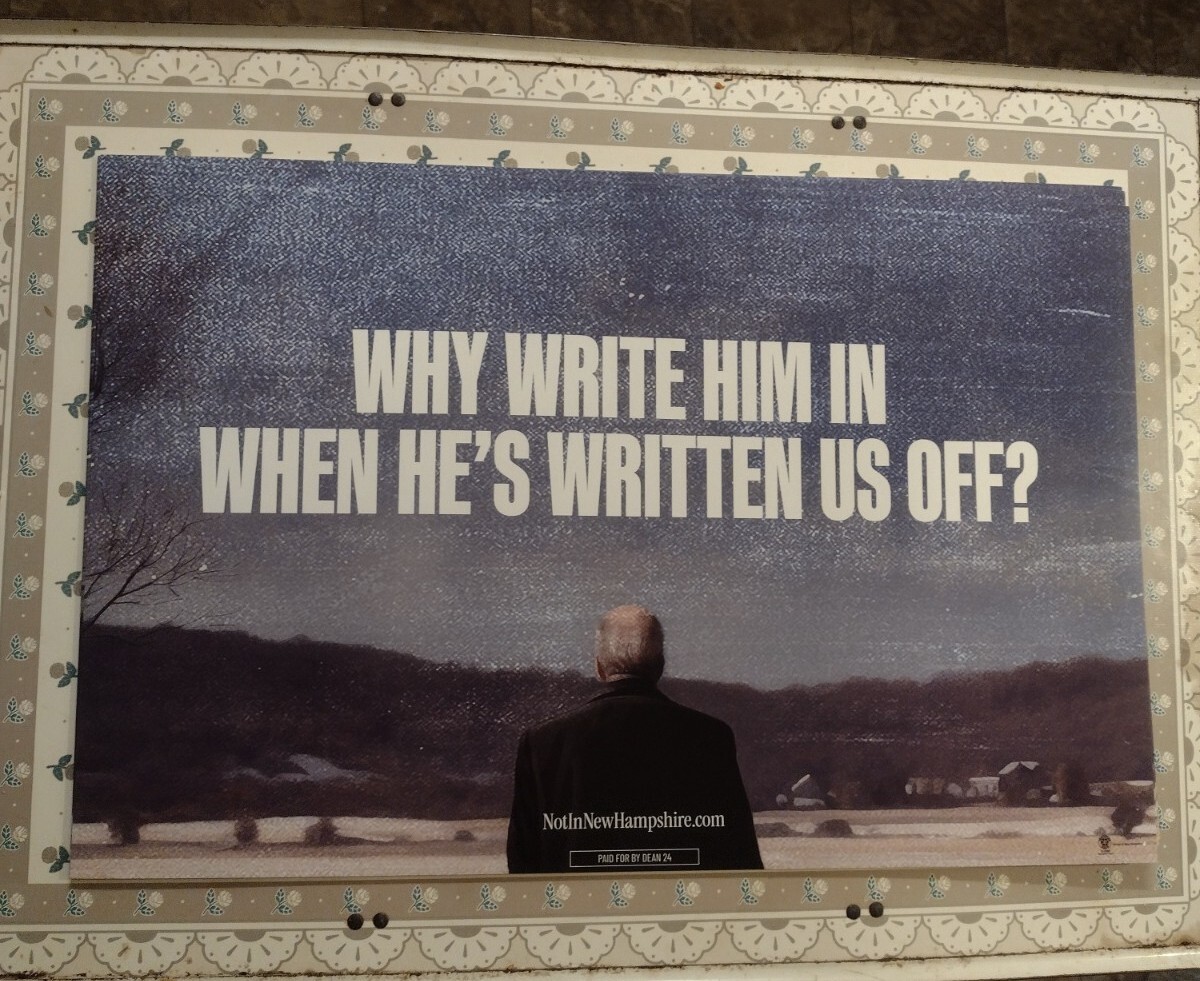 Dean Phillips Why Write Him In When He’s Written Us Off? Placard/Rally Sign