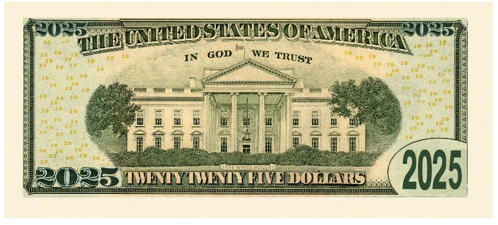 Pack of 5 Donald Trump MAGA 2025 Presidential Dollar Bills Novelty Money ✅