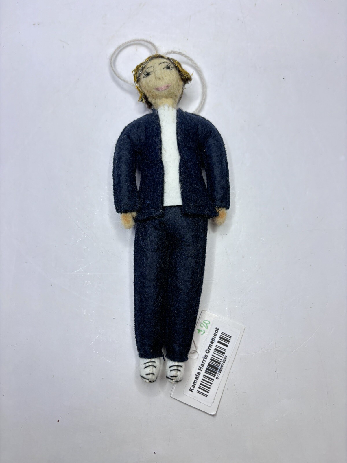 Kamala Harris Vice President Ornament Hand Sewn Wool Felt Silk Road Bazaar