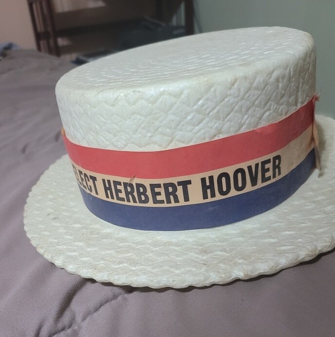 1928 Herbert Hoover Campaign Hat Pre-Prohibition Slogan “Down with Demon Rum”