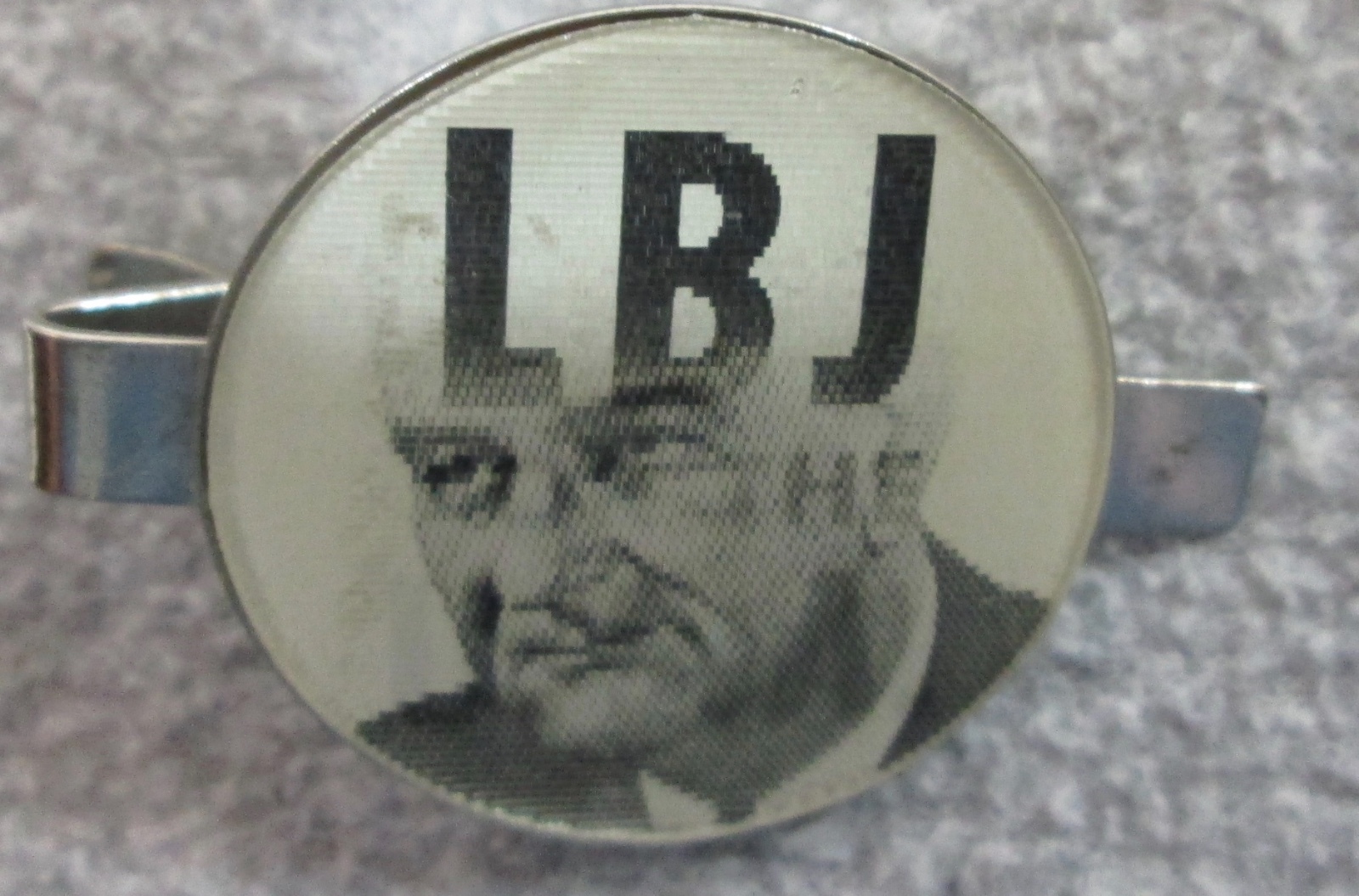 1964 President Johnson LBJ for the USA Mens TIE BAR w/ FLASHING IMAGES