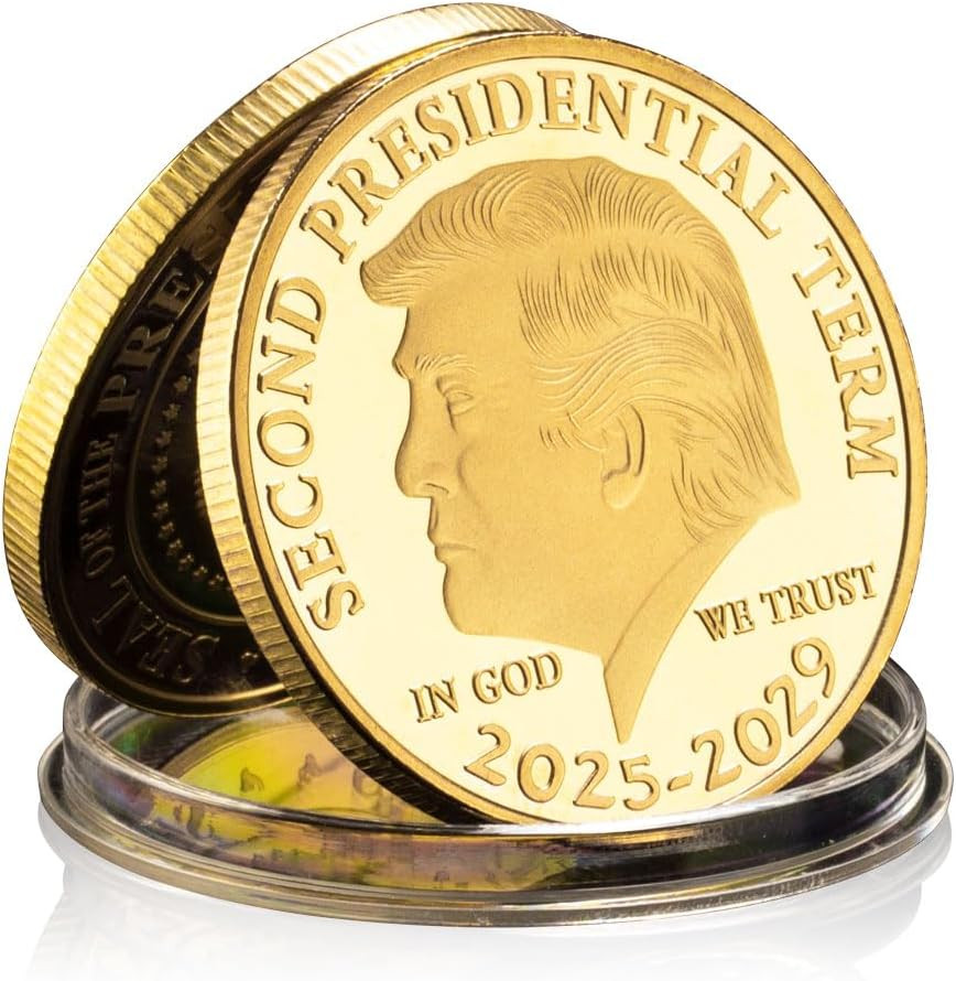 Donald Trump Gold Plated Coin Second Presidential Term 2025-2029 Coins Collectio