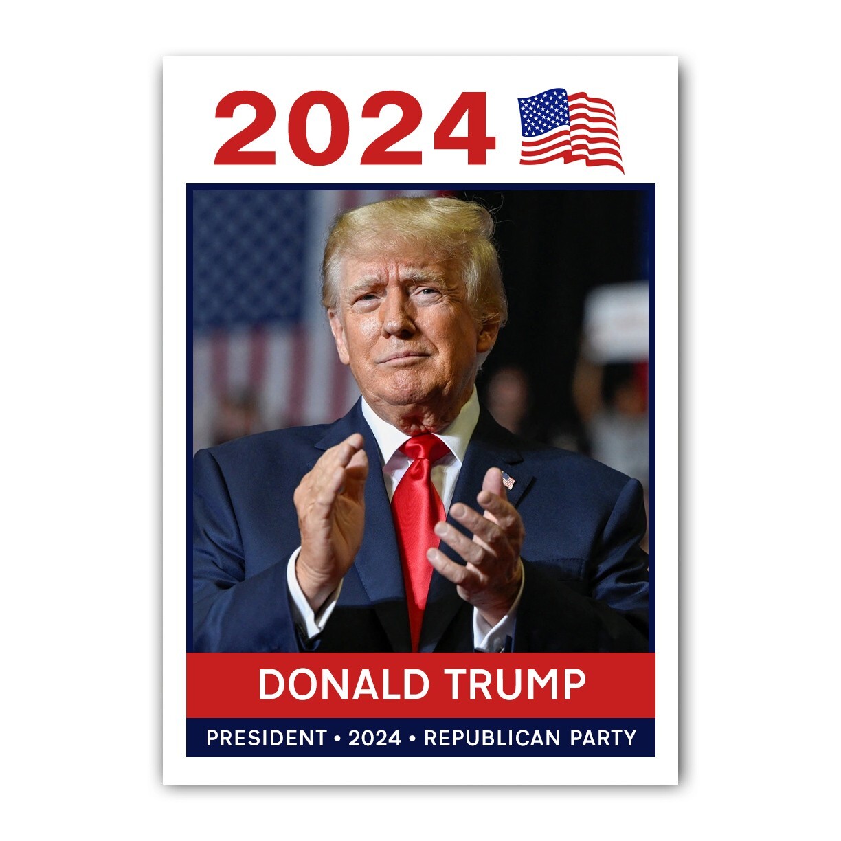 Donald Trump 2024 Presidential Election Novelty Custom Baseball Card MAGA USA