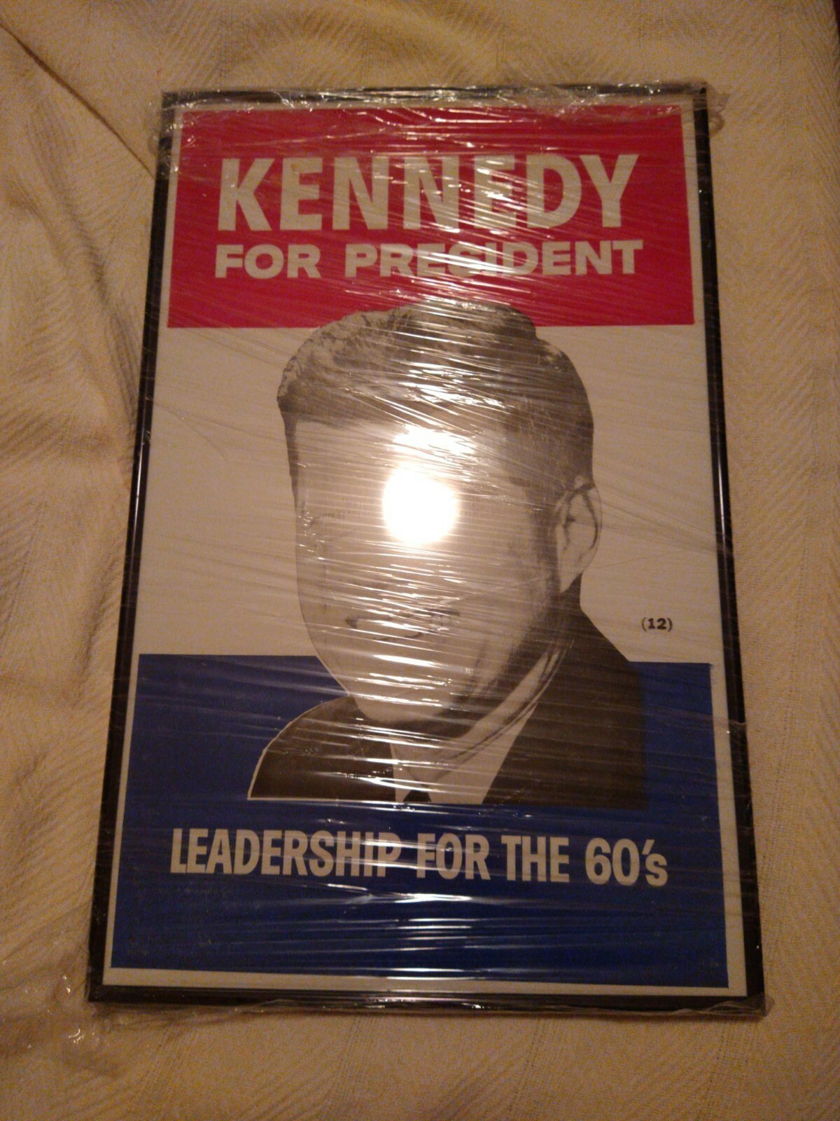 Framed JFK  Replica campaign poster, great condition