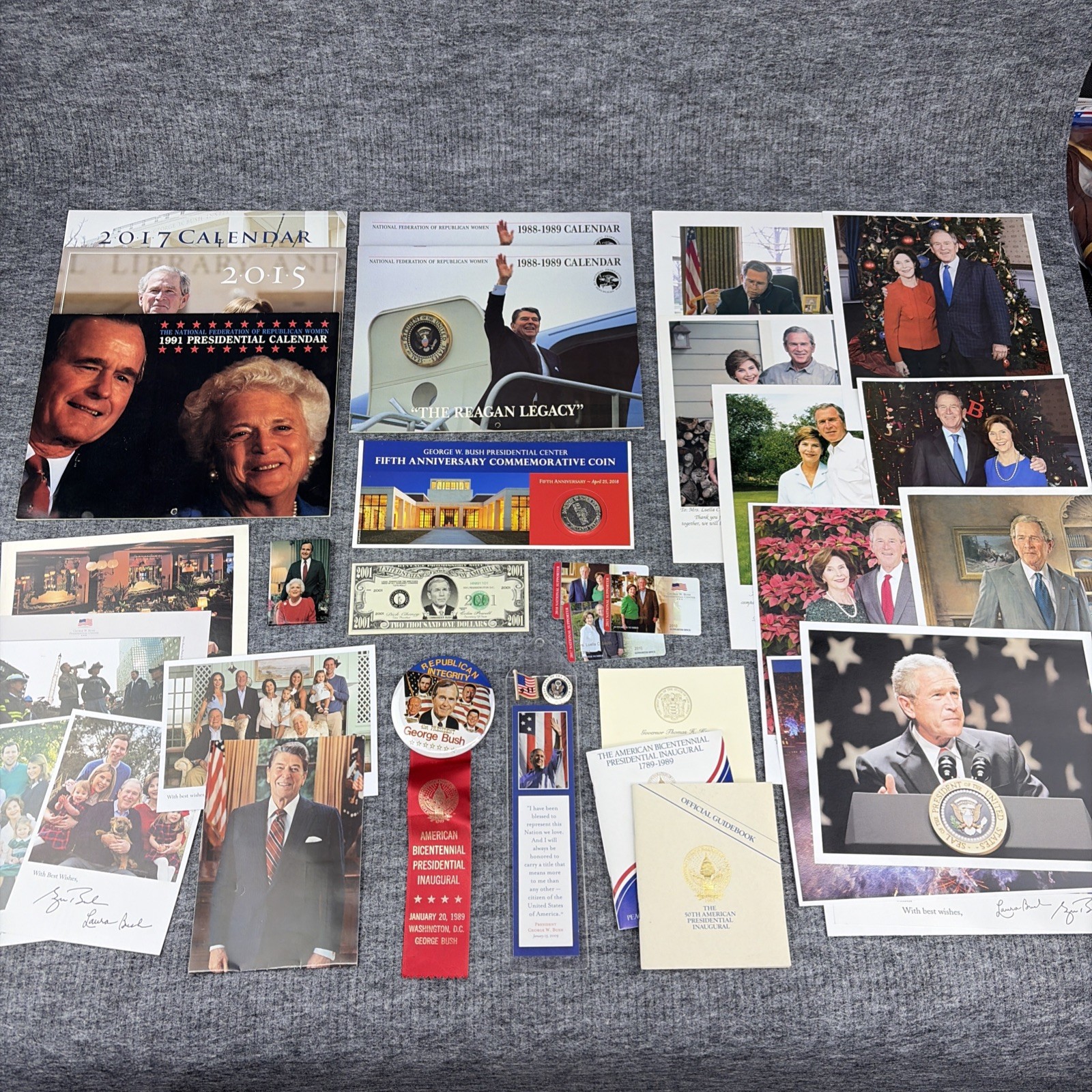 Lot of Republican Presidential Donor Paperwork/Calendar – Reagan, Bush, Bush Jr.