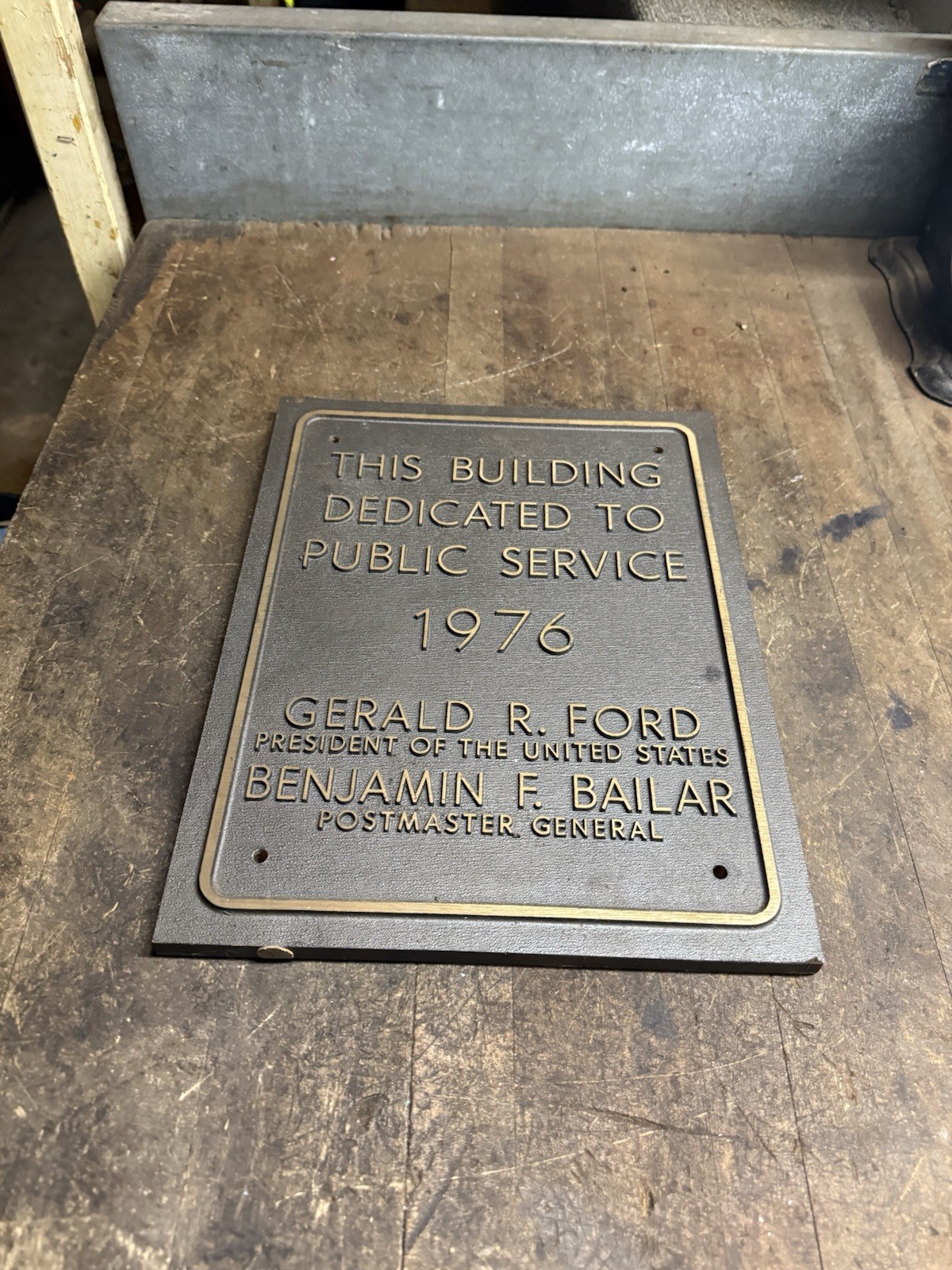 Building Dedicated Public Service Gerald Ford President Post Office Sign Plaque