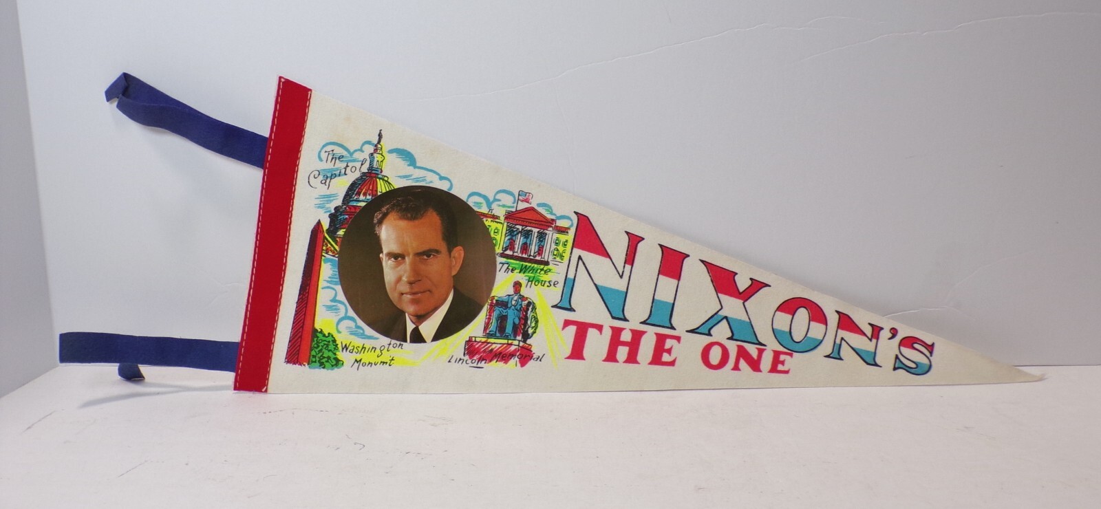 1969 Richard Nixon NIXON’S THE ONE Inauguration Pennant Flag 18″ 102424WT-J