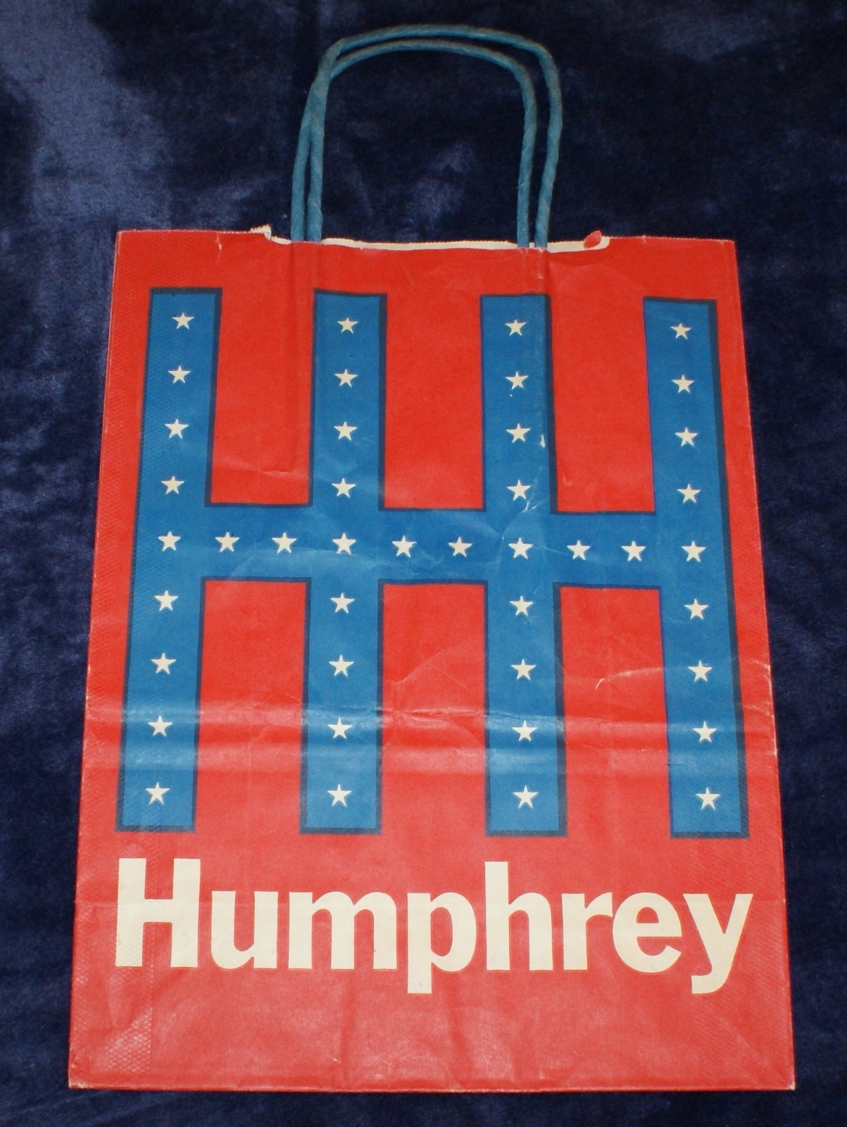 Hubert Humphrey HHH Paper Bag 1968 Presidential Campaign 10″ x 13.5″