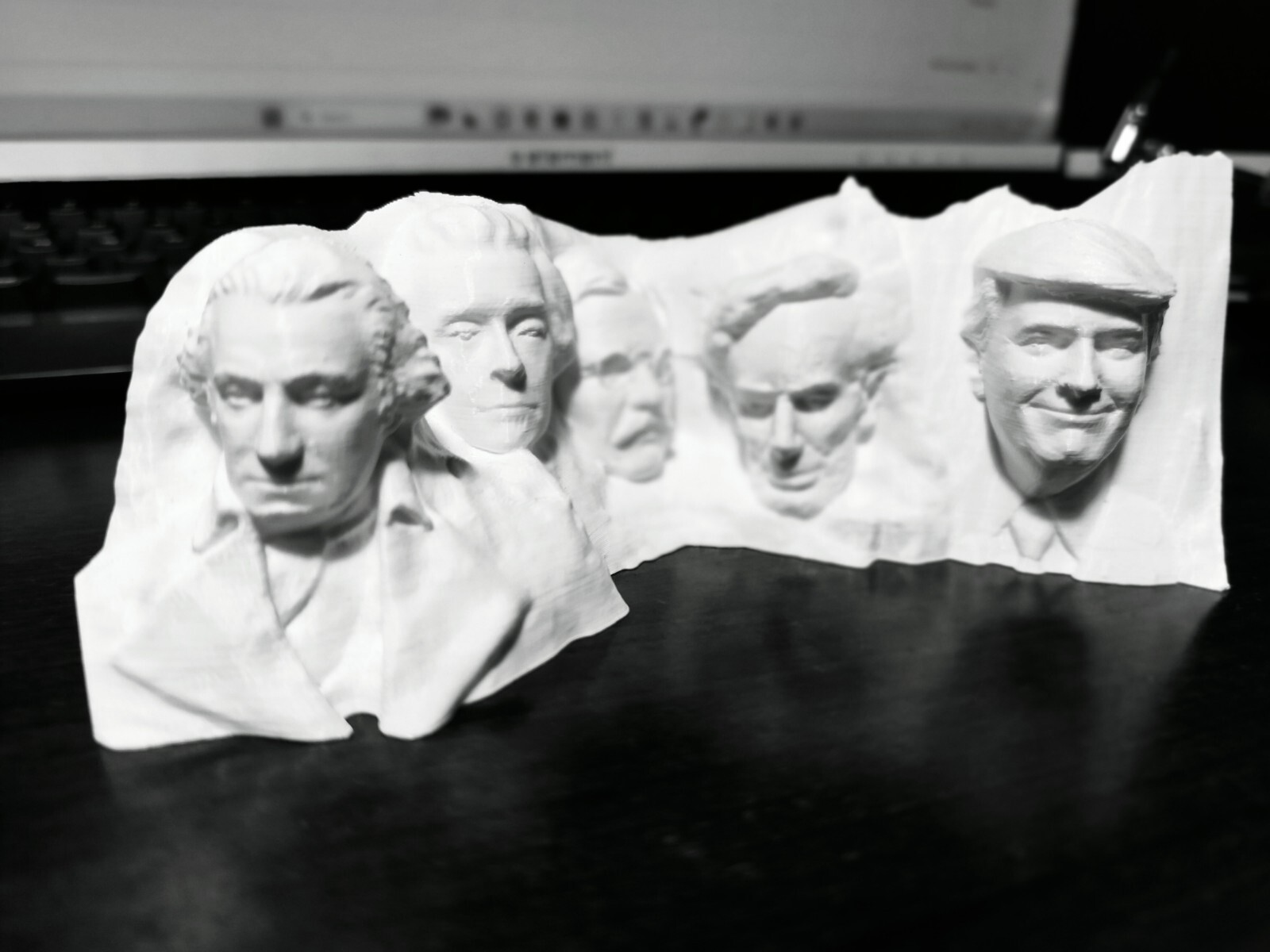 6″ Smiling President Donald Trump Mount Rushmore TrumpMore MAGA 3D Printed White