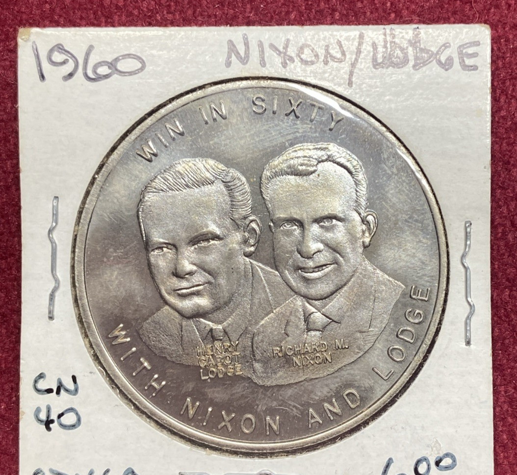 Vintage 1960 Nixon & Lodge Campaign Medal