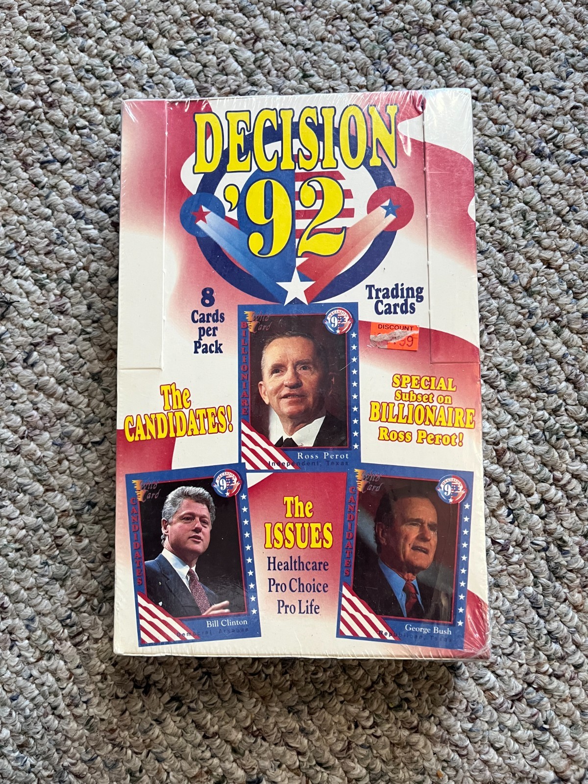 Decision 92 Factory Sealed Trading Card Box Clinton Bush Perot Rep Dem🔥RARE