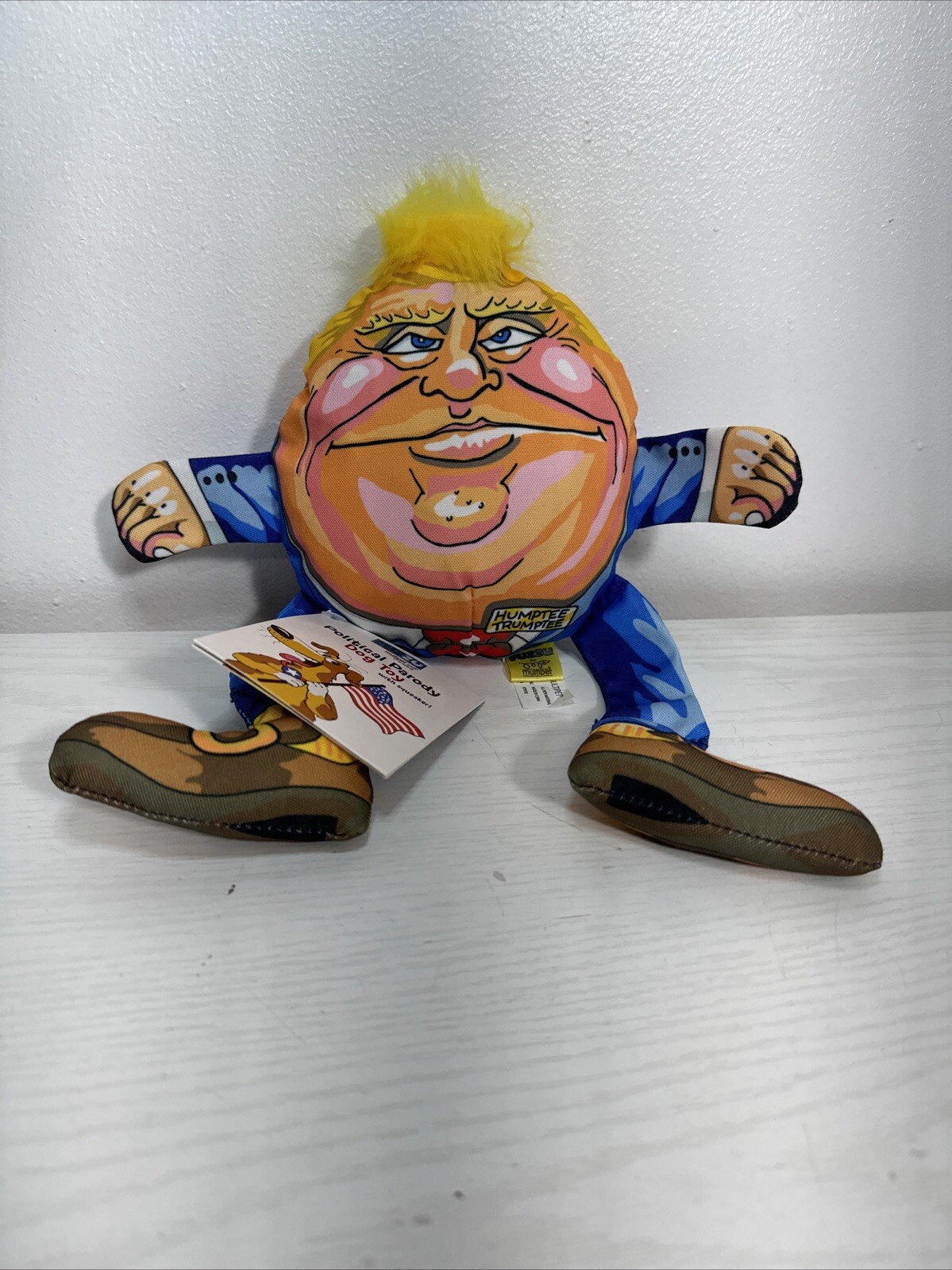 DONALD TRUMP Squeaking Plush Dog Chew Toy-Doll-11”-NEW-Humptee Trumptee-FUZZU