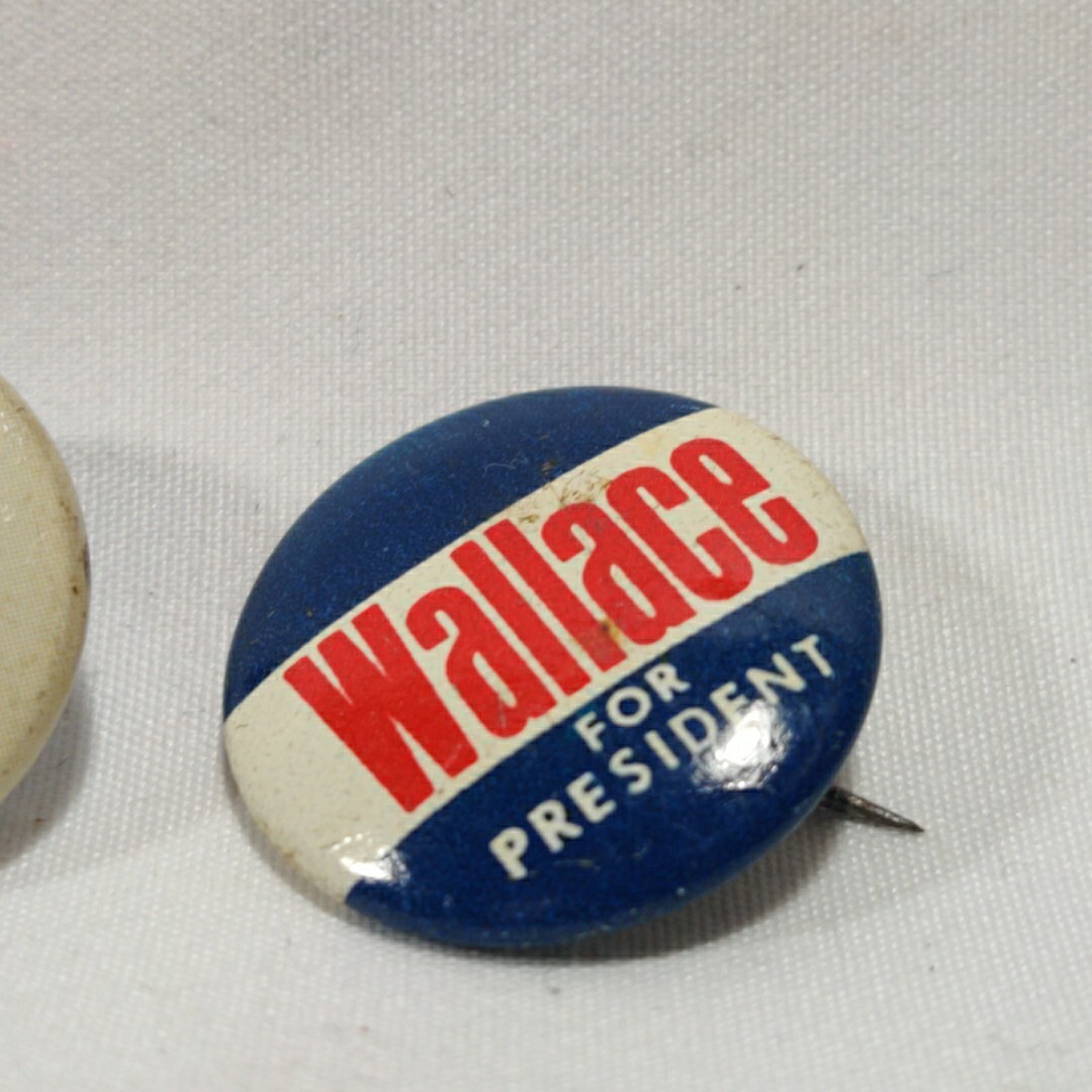 Woodrow Wilson 1916 campaign pin button political & “Nelson In 68” & “Wallace”
