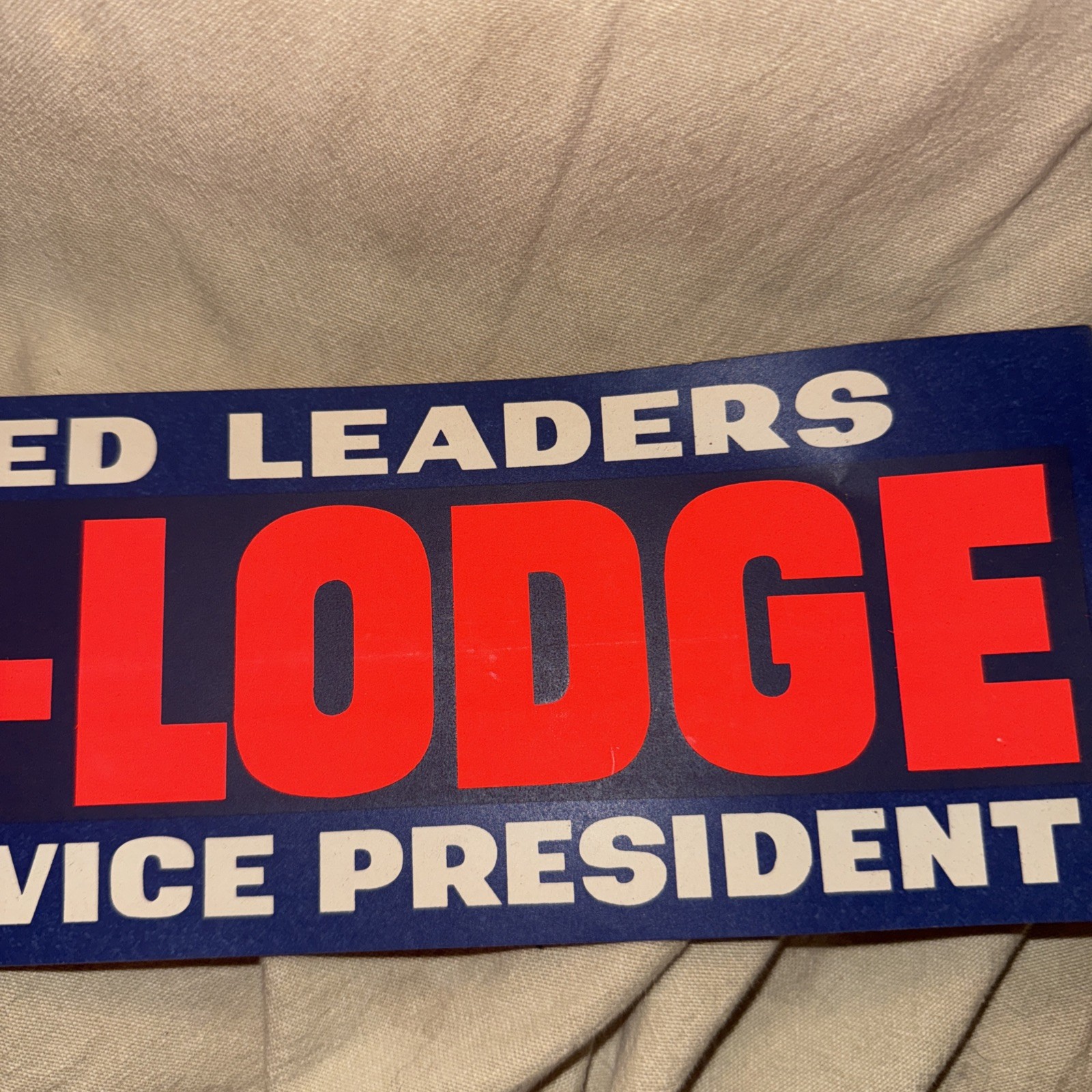 Vintage 1960 Nixon-Lodge Bumper Sticker