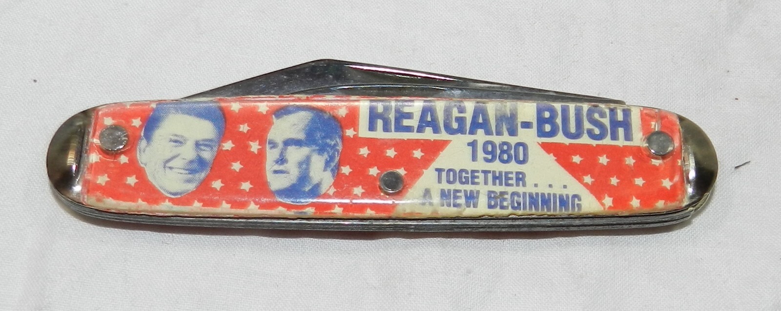 Vintage 1980 Reagan – Bush Political Advertising Knife – 2 blades