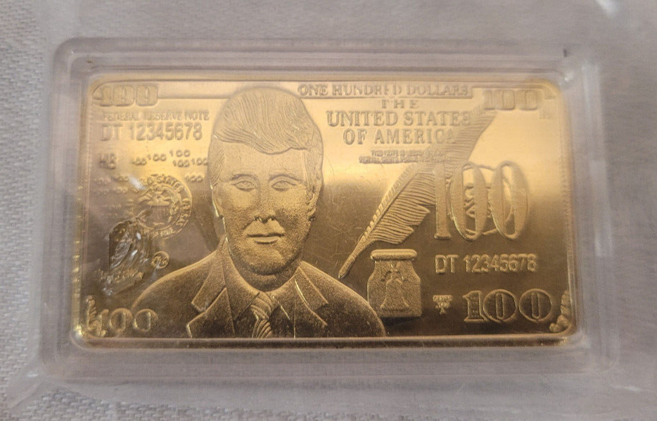 Lot of 2 Gold Bar Donald Trump Collectors Items !!! MAGA DJT Free Shipping!