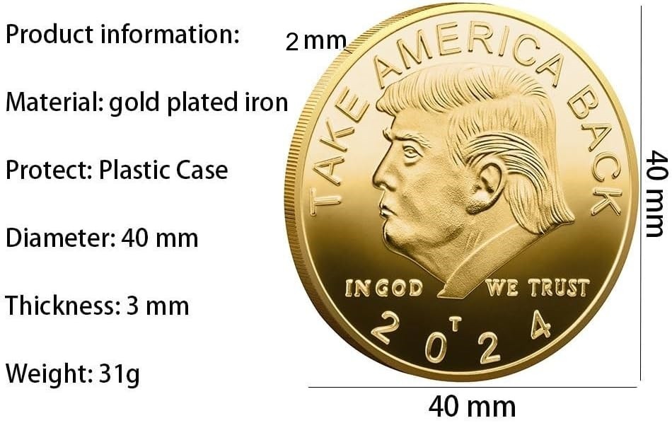10x President Donald Trump 2026 Commemorative Coin Take America Back Metal Gold