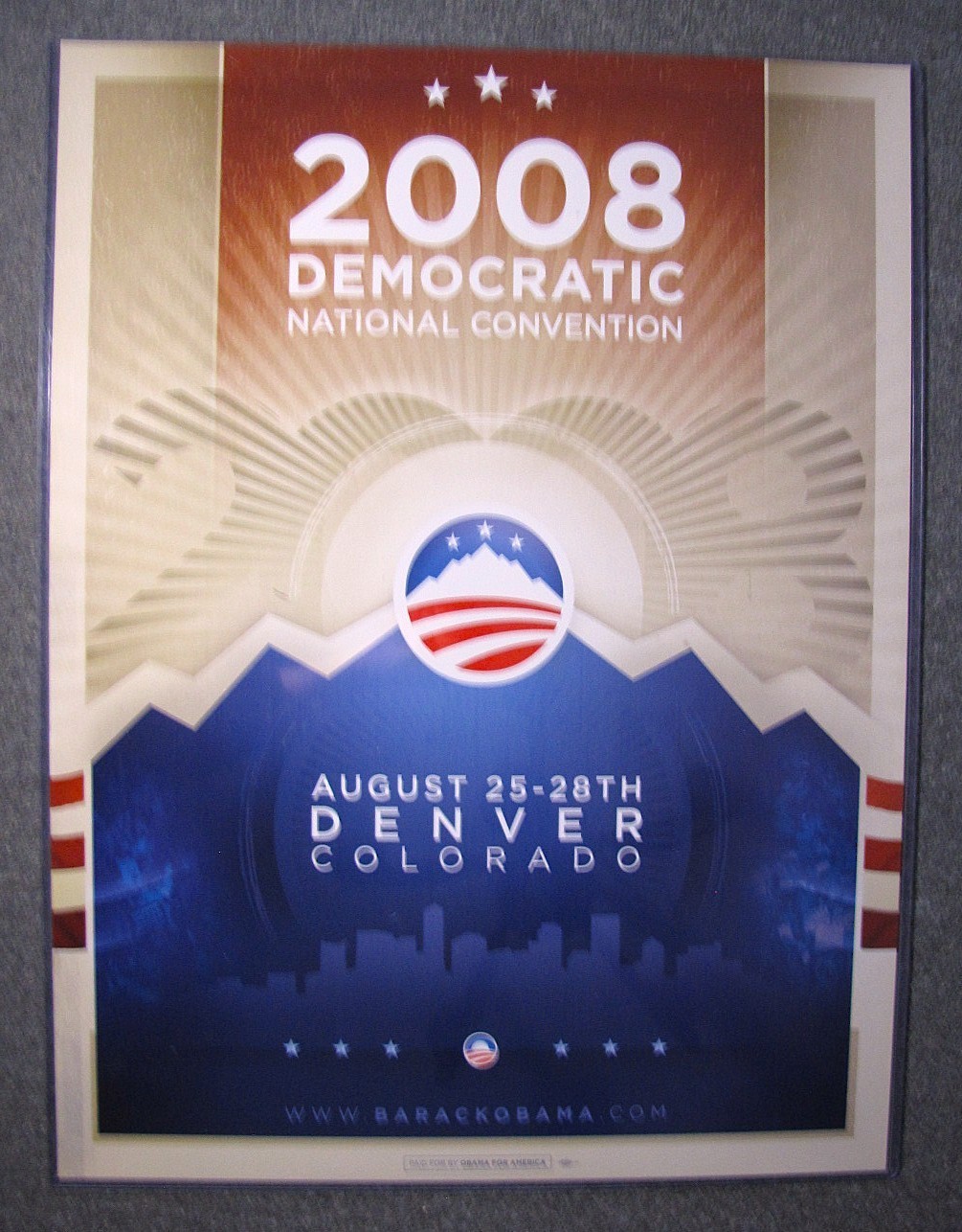 2008 Official Barack Obama DNC Democratic National Convention Poster 24″x 18″