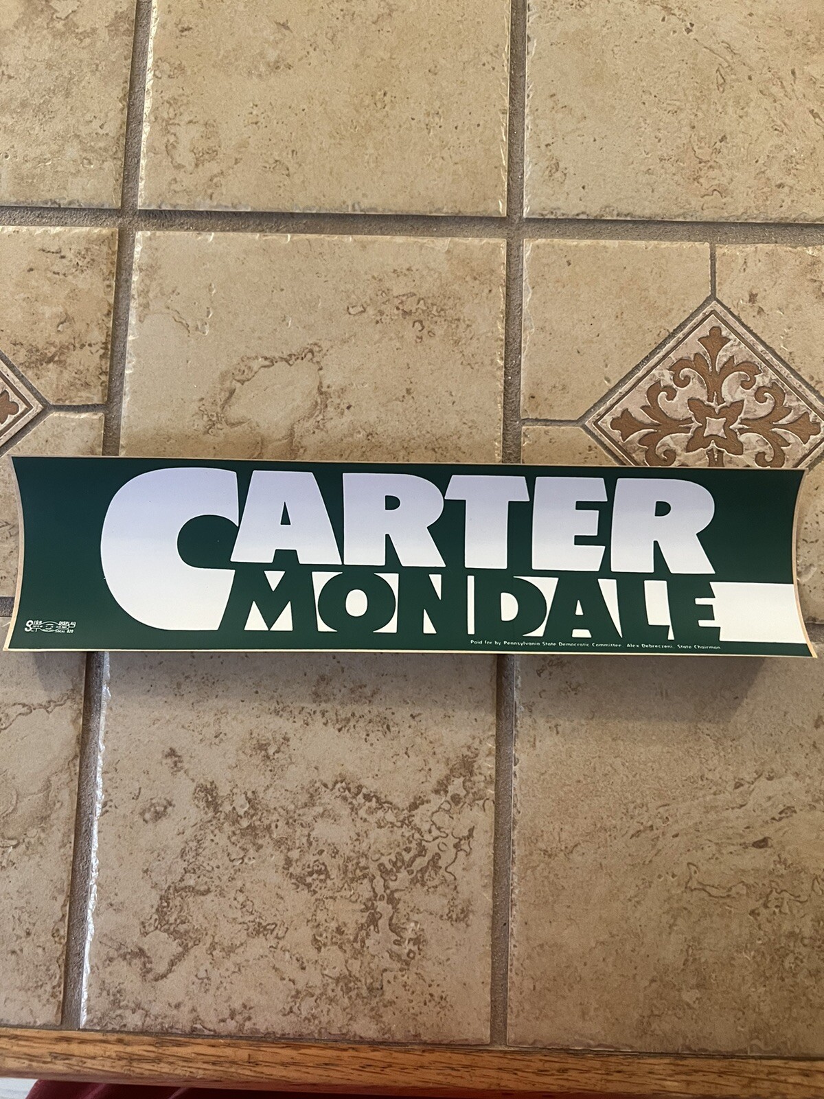Carter Mondale 1976 presidential campaign bumper sticker FREE SHIPPING