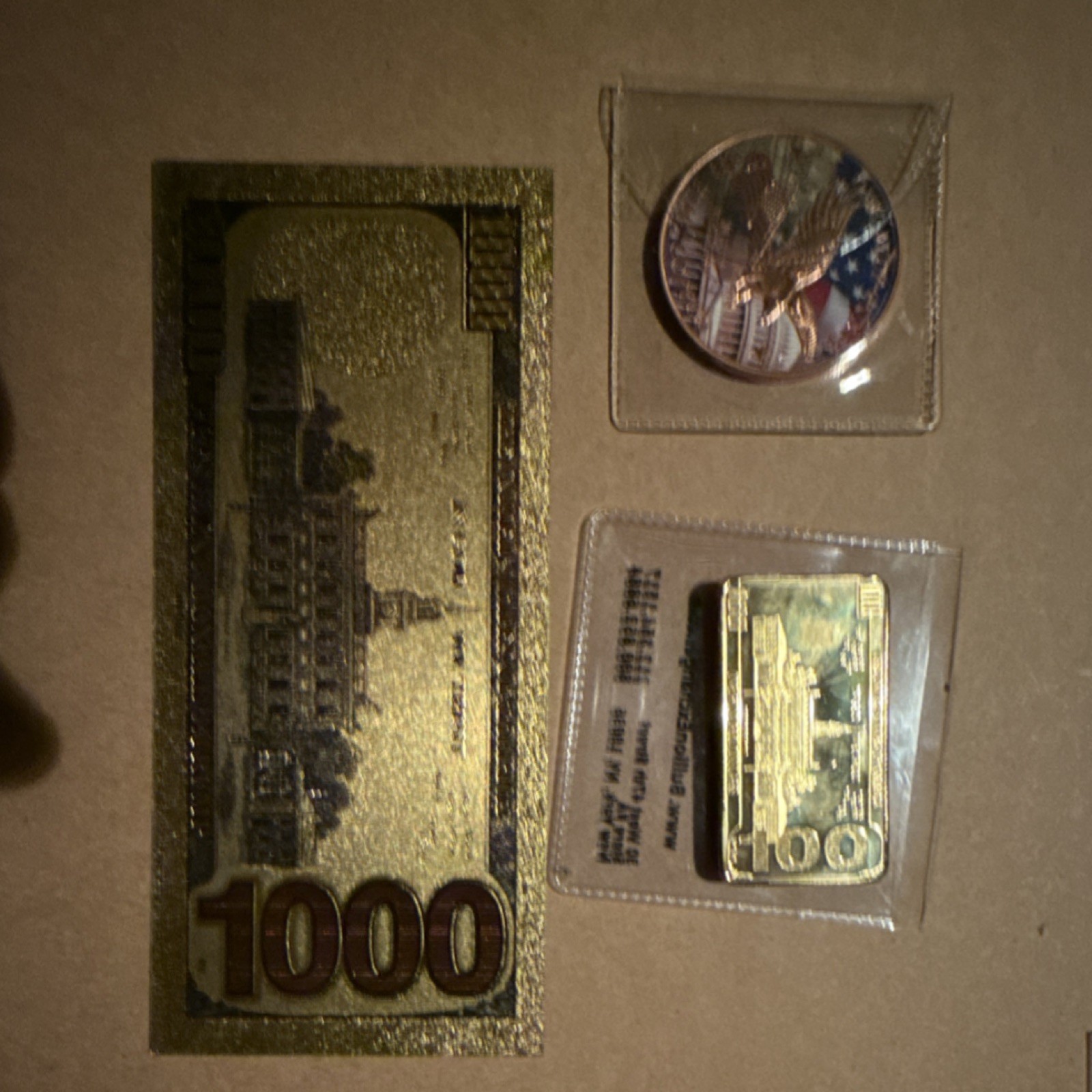Donald Trump Commemorative copper Coin & Novelty Bill 12 item lot