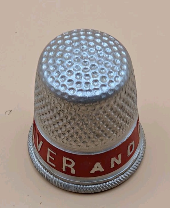 Vintage Rare 1928 Red Herbert Hoover / Charles Curtis Campaign Swag Thimble EUC