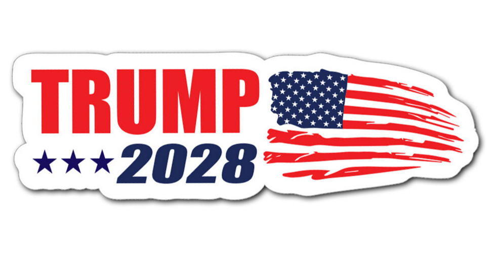 Trump 2028 bumper sticker vinyl decal label President Keep America Great USA 2pk