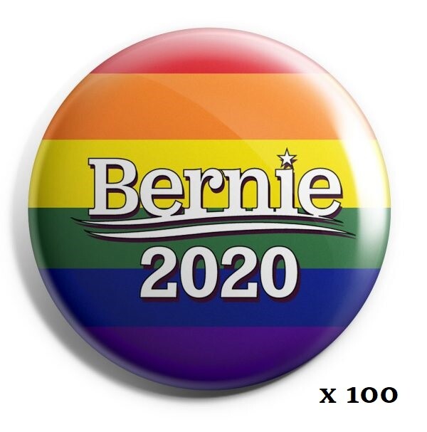 Bernie Sanders 2020 – Rainbow / Pride Button – Wholesale Lot of 100