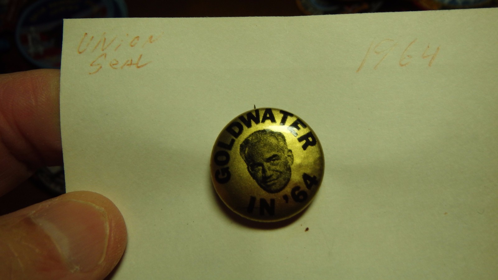 VINTAGE BARRY GOLDWATER FOR PRESIDENT CAMPAIGN pin back 1964 BX b# 2