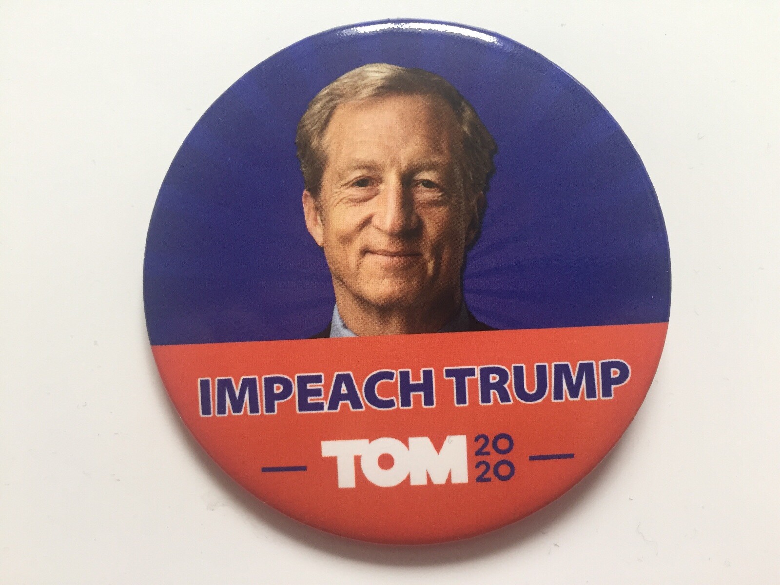 2020 Tom Steyer for President “Impeach Trump” 3″ Button Tom 2020 Pin