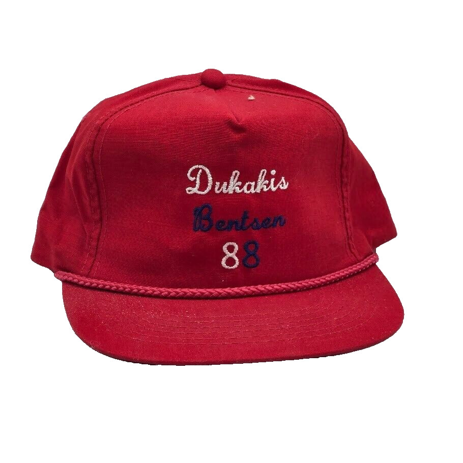 Vintage 1988 Dukakis / Bentsen 88 Democrat Cloth Snap Back Trucker Hat