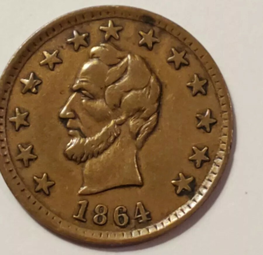 1864 Abraham Lincoln OK Patriotic Civil War Token –