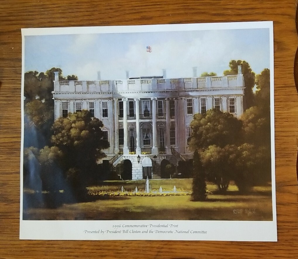 1996 White House Photo presented by Bill Clinton & Dem. Ntl. Committee – 11 x 9
