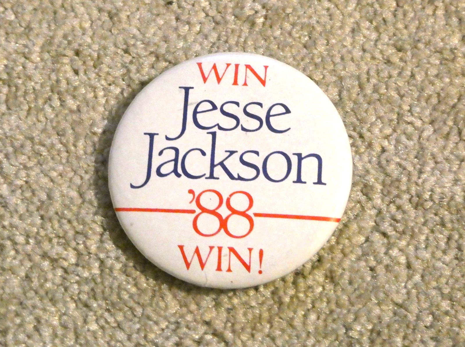 Win Jesse Jackson ’88 Color Metal Political Button 1088 Democratic Presidential