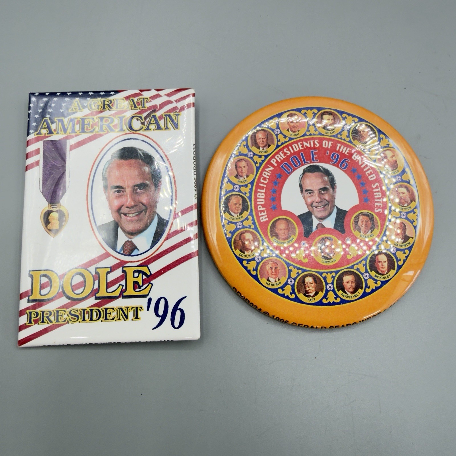 Bob Dole Presidential ’96 Campaign Button x2 90s American Politics Candidate Pin