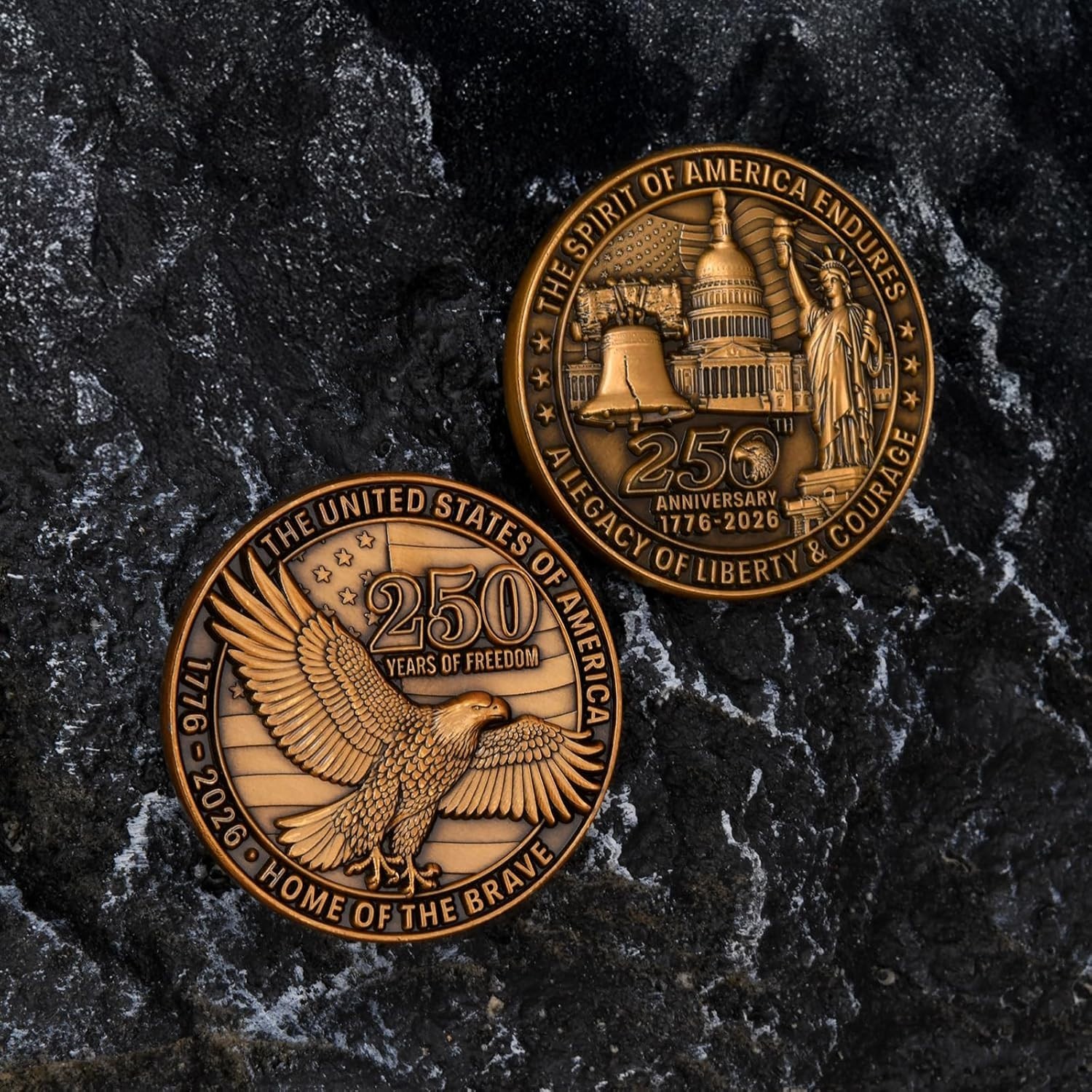 USA America 250th Anniversary Birthday Commemorative Zinc Alloy Coin – FAST SHIP
