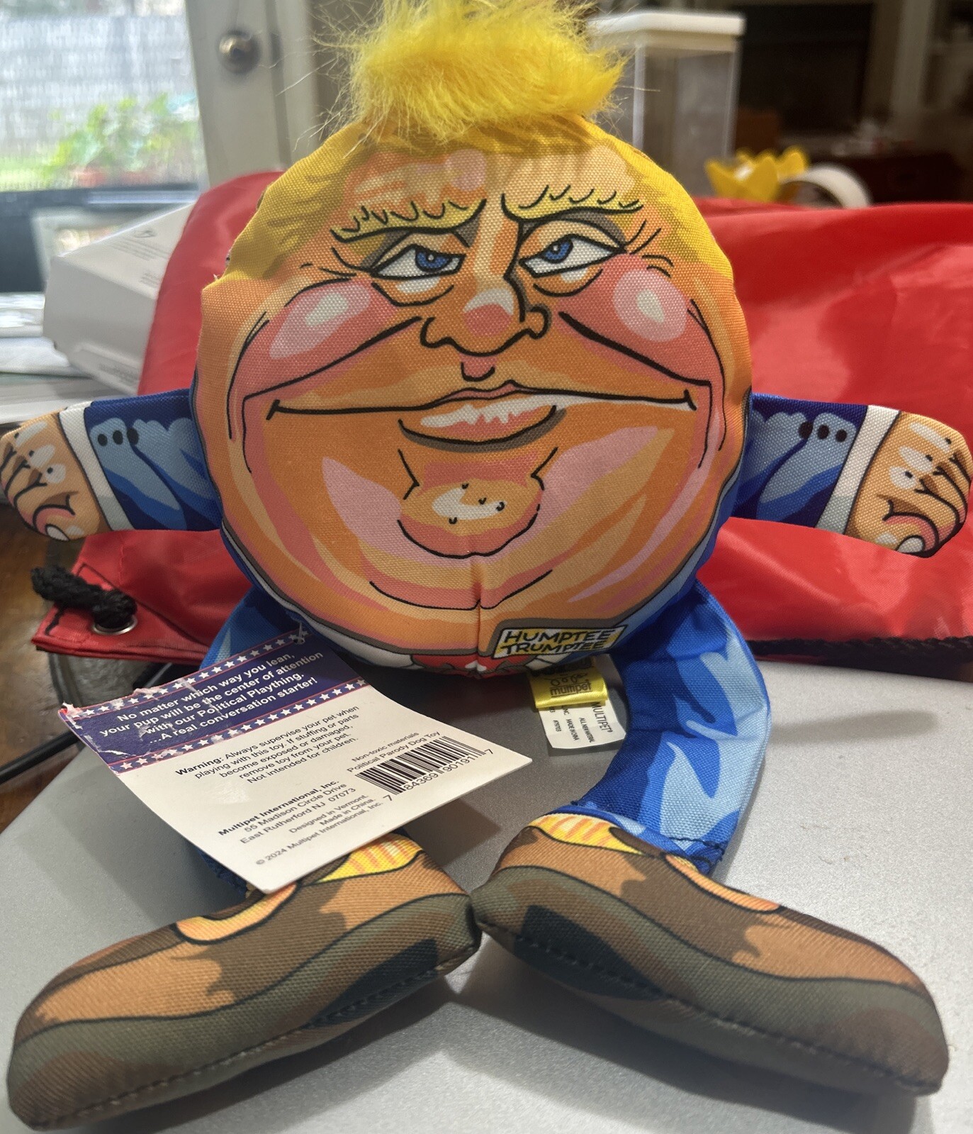 DONALD TRUMP Squeaking Plush Dog Chew Toy-Doll-12”-NEW-Humptee Trumptee-FUZZU