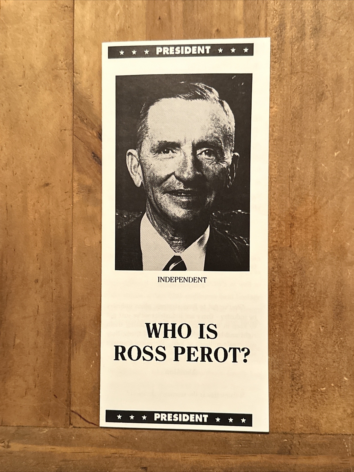 Ross Perot 1992 Literature Pamphlet “WHO IS ROSS PEROT?” Campaign Brochure 🔥