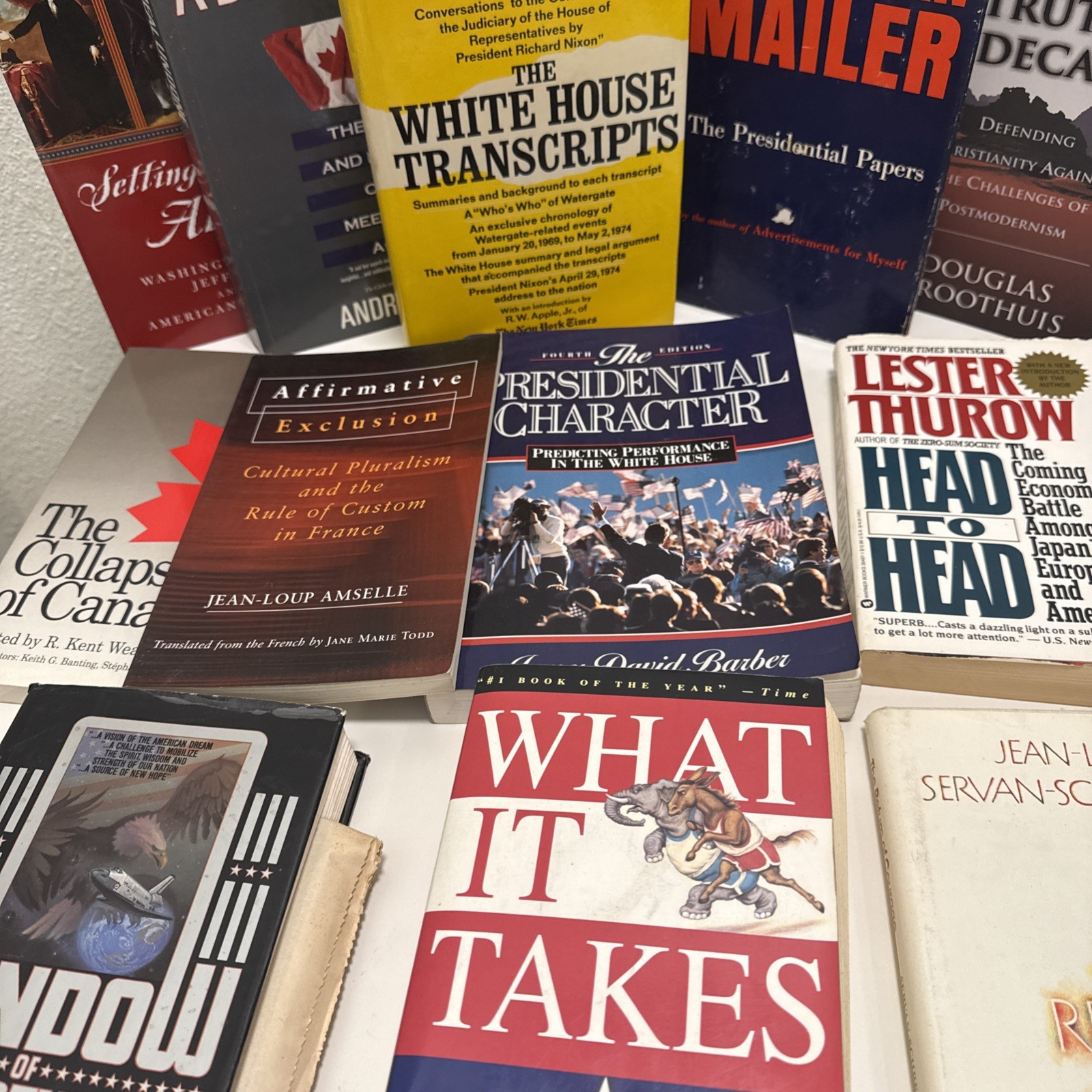 12 Political Book Lot Mailer Gingrich Cramer Thurow Barber History Economics