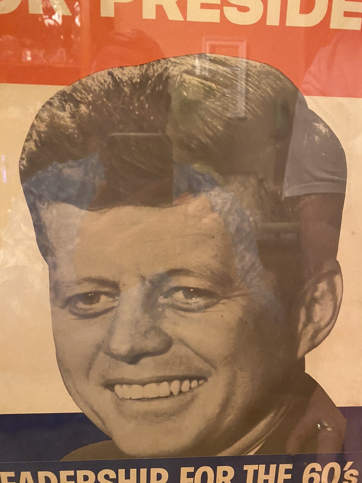 Original 1960 John F Kennedy Campaign Poster Framed Leadership For The 60’s