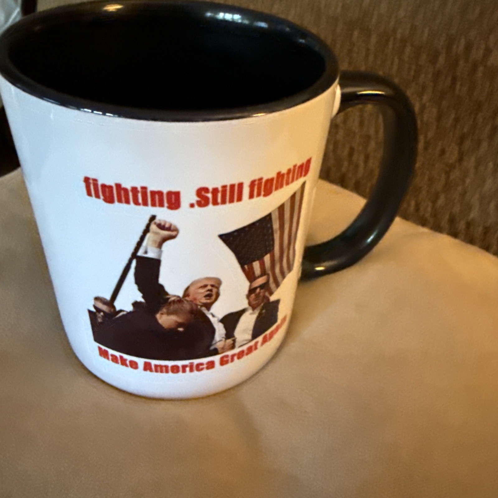 Trump “Fighting-Still Fighting”Make America Great Again White/Black Coffee Mug