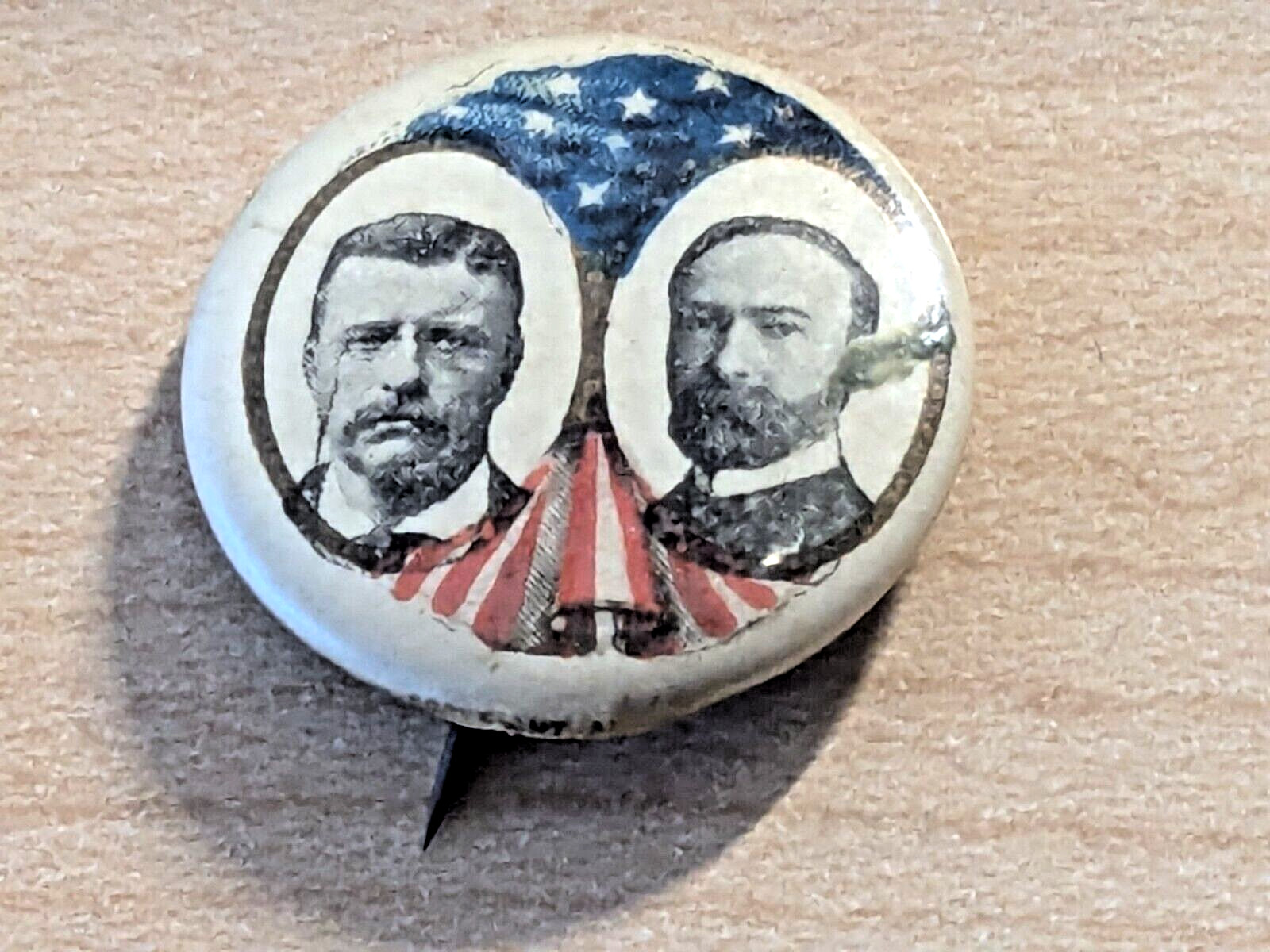 Rare Theodore Roosevelt & Fairbanks 1904 Presidential Election Pinback 21.7mm