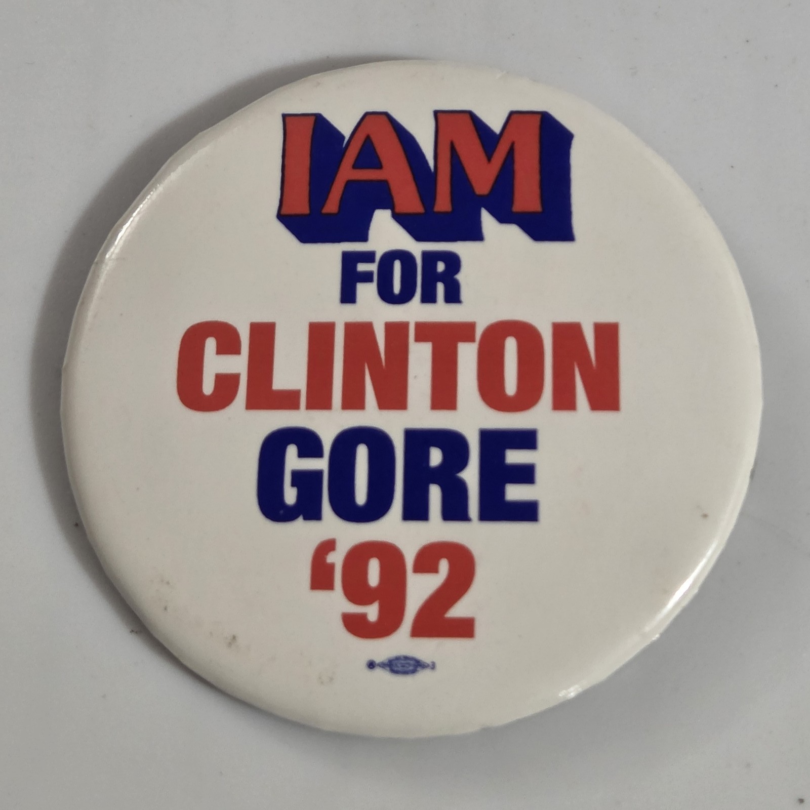 Vintage 1992 Bill Clinton Al Gore Presidential 3″ Campaign Pinback Button